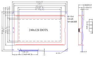 240128 ग्राफिक एलसीडी 240x128 डॉट मैट्रिक्स एलसीएम स्क्रीन ग्राफिक एलसीडी डिस्प्ले पैनल के लिए PG240128A