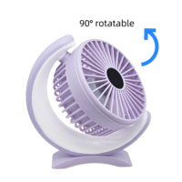 Ventilateur de table compact rechargeable en forme de lune, mini ventilateur portable, inclinaison réglable, silencieux, pour voiture, extérieur, en plastique