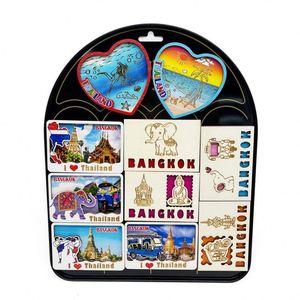 Imán de nevera de madera MDF con forma personalizada 3D de Bangkok, recuerdo de vacaciones de verano de Tailandia 2025, venta al por mayor, imán de nevera de madera personalizado - Product Image 3