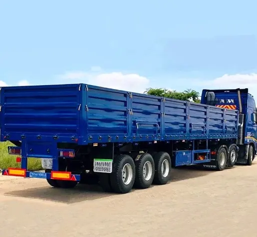 WS New Tri-axle Transport Goods Curtain Fence Drop Side Board Sidewall Semi Truck Cargo Trailer