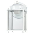 Applique murale d'extérieur Mainstays DB Classic de 8 pouces, en métal blanc résistant aux intempéries, avec lentille en verre transparent, éclairage extérieur IP65 - Product Image 3