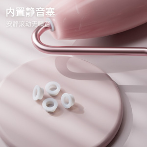 ลูกกลิ้งนวดหน้าแบบสองหัว ที่ขูดหน้าเพื่อความงาม ทำจากโรสควอตซ์และหยก ช่วยยกกระชับใบหน้าและบริเวณรอบดวงตา นวดกดจุดเส้นลมปราณ - Product Image 4