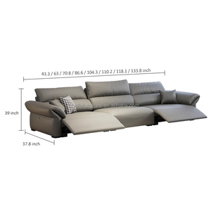 Phòng làm mềm da chức năng điện, tường không nghiêng, đơn vị nhỏ da bò, ghế sofa hạng nhất tối giản Ý - Product Image 6