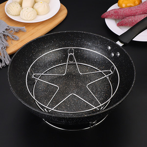 Rejilla para vapor de acero inoxidable con forma de estrella de cinco puntas, soporte redondo para vaporera, soporte de aislamiento térmico para cocina, ecológico, tamaño universal - Product Image 3