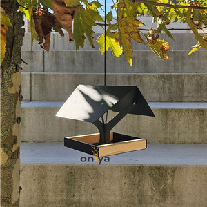 Oniya Modern büyük Metal kuş evi besleyici asılı vahşi kuş ahşap Yard ile birden yükseltilmiş besleyici yaban hayatı koruma açık - Product Image 4