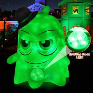 धूमकेतु 5 फीट ग्रीन लाइट भूत हेलोलीन इंफ्लेटेबल्स जो इनडोर आउटडोर पार्टियों के लिए बड़ी आंखों के उड़ाने वाली रोशनी - Product Image 2
