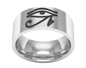 Anillo <span class=keywords><strong>de</strong></span> acero inoxidable con amuleto <span class=keywords><strong>de</strong></span> <span class=keywords><strong>Ojo</strong></span> <span class=keywords><strong>de</strong></span> <span class=keywords><strong>Horus</strong></span>, egipcio, <span class=keywords><strong>Ra</strong></span>, Udjat, Egipto, Rey Faraón, negro, para hombre <span class=keywords><strong>y</strong></span> mujer - Product Image 3