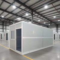 Maison conteneur pliable à installation rapide avec conception à deux ailes, bâtiment modulaire préfabriqué durable pour les secours en cas de catastrophe, campement extérieur