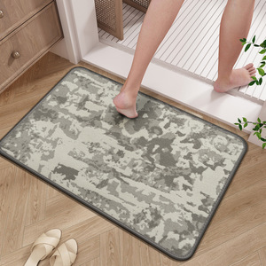 Alfombra de baño rectangular de fibra de poliéster absorbente, antideslizante, diseño minimalista para uso doméstico - Product Image 1