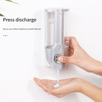 Distributeur manuel de savon liquide pour hôtel Distributeur de savon noir mat pour évier Leelongs en plastique ABS pour famille nettoyage des mains