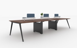 Guangzhou <span class=keywords><strong>BERSON</strong></span>, gran oferta, marco de escritorio de ordenador de oficina de cuatro asientos con ranura para Cable, patas de mesa de Metal - Product Image 5