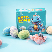 6 bombes de bain pour enfants avec jouet surprise dinosaure, boules de bain parfumées aux huiles essentielles naturelles, cadeau pour filles et garçons