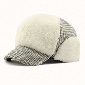 Autumn Winter New Baseball Hat Female <b>Padded</b> Ears Flaps Warm Cap Plush Baseball Cap - Product Image 2