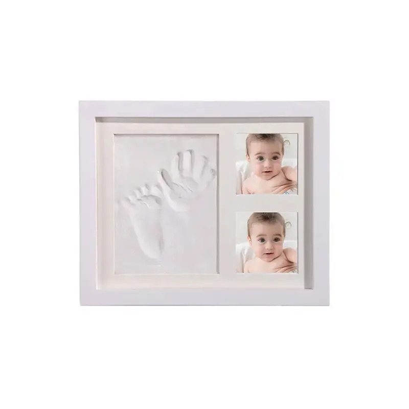 Op Maat Gemaakte Babyklei Handprinter En Voetafdruk Kit Houten Fotolijst Voor Pasgeboren Cadeau