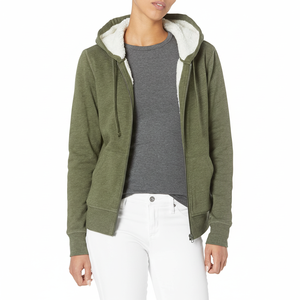 Chaqueta con capucha de forro polar con cremallera completa para mujer (disponible en talla grande) - Product Image 1