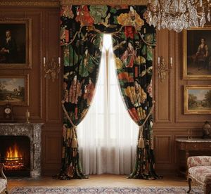 Elegant Samurai And Geisha Floral Art Window Curtains Dense Floral Panel 70% <b>Light</b> Blocking Luxury Decorative Curtains - Product Image 2