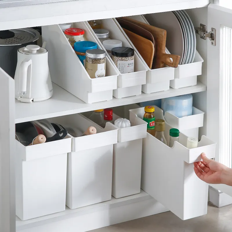 Shimoyama пуш-ап и тянуть типа кухонный flatwear ящики для хранения белый цвет пластиковые шкафы Организатор Контейнер с колесами