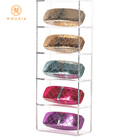 Étui rigide pour lunettes à motif diamant métallique, bande argentée, rectangle angulaire, anti-rayures, pour lunettes de soleil