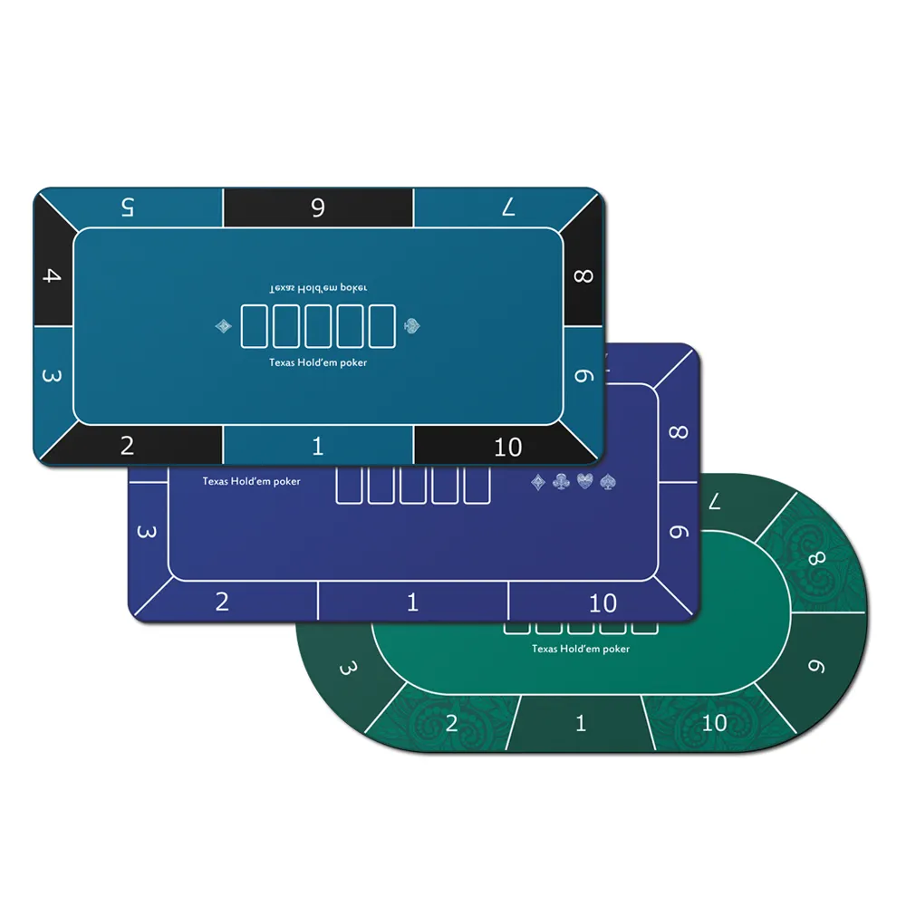Taplak Meja Poker Kasino Tikar Karet Alam Non-Slip Dapat Dilipat Pola Kustom Logo Texas Hold'Em Tikar Permainan Kartu