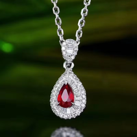 Bijoux fins, pendentif collier en rubis de Mozambique naturel non chauffé de 0,31 ct, couleur sang de pigeon, or 18 carats, bijoux en pierres précieuses pour femmes