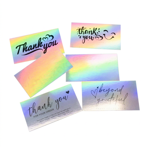 Cartes de visite personnalisées en kraft écologique avec hologramme laser, finition brillante, pour soutenir ma petite entreprise - Product Image 1