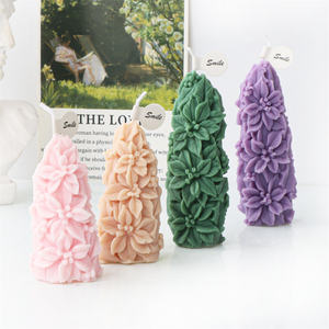 Arbre de noël Poinsettia arbre bougie moule empilé fleurs de noël tour de pin résine coulée Silicone moules houx feuille <span class=keywords><strong>d</strong></span>écorations - Product Image 1