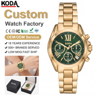 Montre à Quartz de luxe pour femmes, montre féminine, ton or, acier inoxydable, cadran vert, chiffres romains, étanche