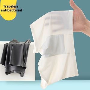 Caleçons boxeurs mi-hauts en nylon sans coutures pour hommes, antibactériens, respirants, écologiques, séchage rapide, sous-vêtements d'été avec logo à la taille - Product Image 4