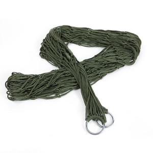Nylon Hammock With Rings Thickened Mesh <b>Single</b> Person Outdoor Indoor <b>Swing</b> Leisure Tree Bed Durable Minimalist Design - Product Image 1