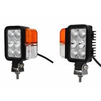 Advertencia de seguridad para montacargas, luz de zona roja, súper LED brillante, haz de arco de línea larga, luz en forma de U, 12-80V CC, lámpara de trabajo de punto azul