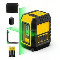 Niveau laser rotatif professionnel de qualité industrielle et DIY, 2 points verts, auto-nivelant, ligne verticale croisée pour la construction