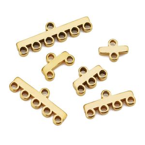 Conector plano de acero inoxidable con múltiples orificios, 2, 3, 4, 5, 6 puertos, pulido, accesorios de joyería DIY para pendientes, pulseras, collares - Product Image 3