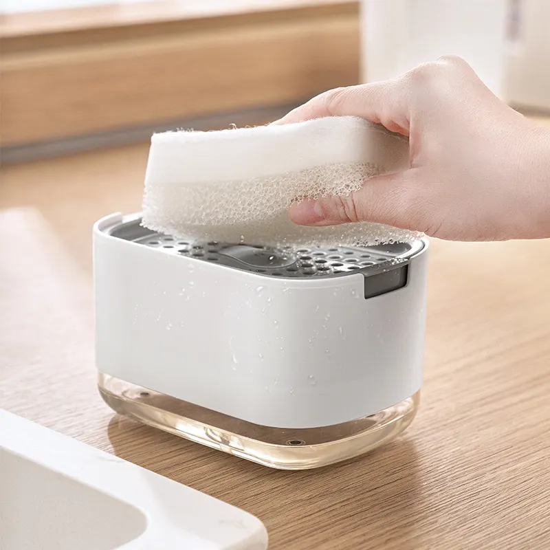 Автоматический дозатор для мыла, кухонный диспенсер для жидкого мыла, с губкой, 2 в 1