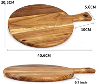 Huishoudelijke Houten Pizzaschil Met Handvat Massief Hout Ronde Snijplank Lade Voor Westerse Dessert Broodmolen