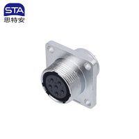 Conector Industrial Cuadrado de 2 3 4 5 6 7 8 9 10 Núcleos, Enchufe de Aviación Impermeable WF16 con Brida TI, Receptáculo Curvo con Conector Z