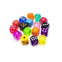 Dés en plastique violet transparent 8mm/10mm/12mm/14mm/16mm D6 avec points blancs pour jeu de société