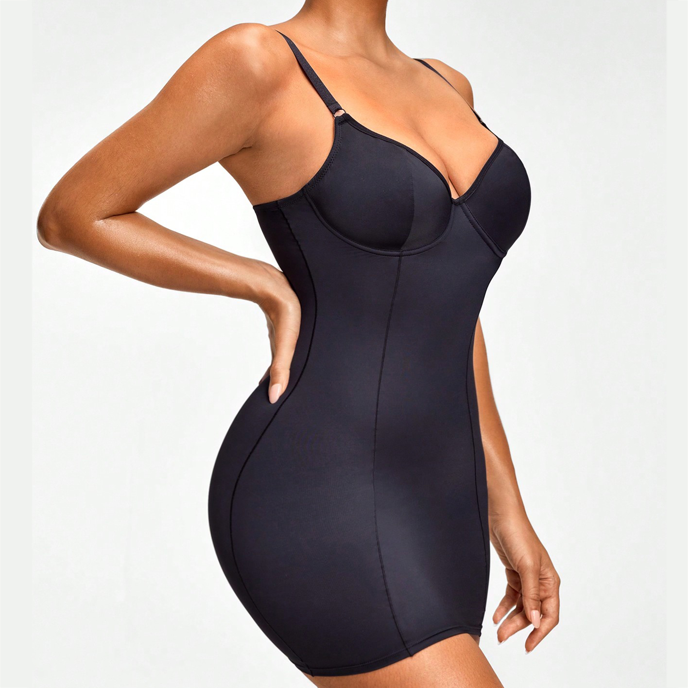plus size shapewear slip dress Miguofan for Women, Full Slip Under Dress Tummy Control Body Shaper Long Cami Dress Slimming (US, Alpha, Small, Regular, Regular, Beige) at Amazon Women's Clothing store SHAPORA Black Plus Size Seamless