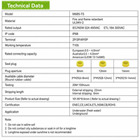 Connecteur étanche IP68 M685-TS 2 3 4 5 broches en forme de T pour câble électrique extérieur pour éclairage LED