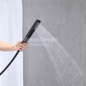 Ensemble de robinet de lavabo de salle de bain en acier inoxydable noir brossé <span class=keywords><strong>avec</strong></span> <span class=keywords><strong>douchette</strong></span> à main - Product Image 3