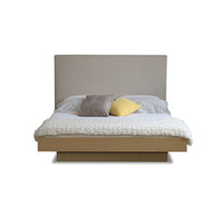 Marco de cama con plataforma de madera moderna CECILION, estilo urbano contemporáneo, tela de Metal inflable plegable King Queen para la vida urbana