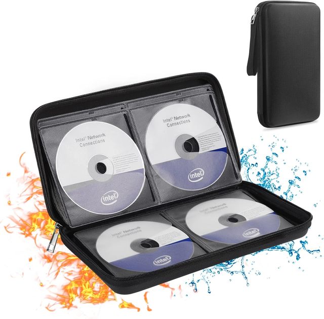 Portable 64 Capacity EVA for DVD Case Holder Fireproof Storage Organizer Wallet for Home Office Travel Protective CD Bags Cases