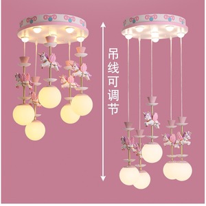 Lampadario Creativo AB per Cameretta Bambina, Unicorno e Cavallo, Lampada a Sospensione Principessa per Bambini - Product Image 2