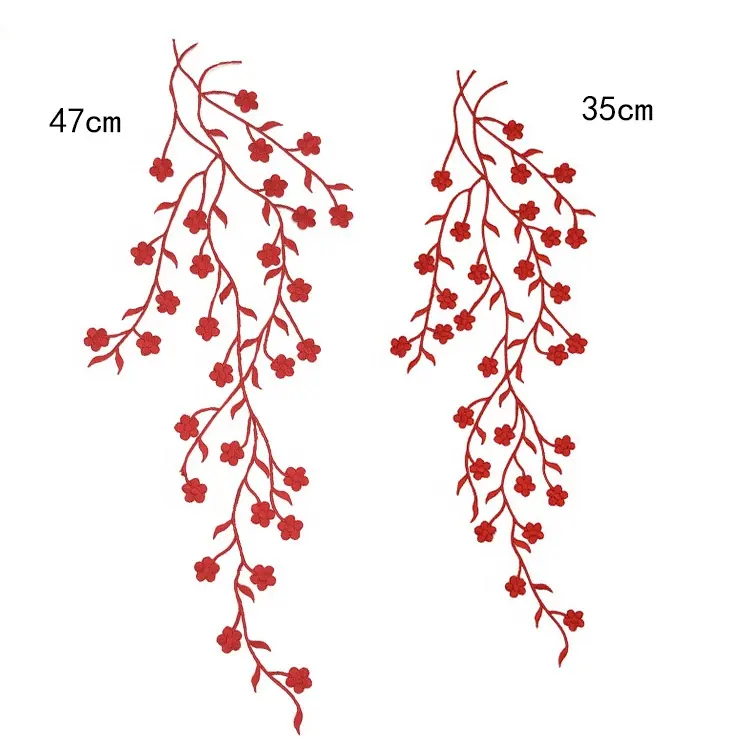Classic beautiful plum blossom applique iron on patch embroidery LT2443A