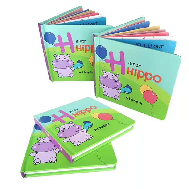 Servizio di stampa di libri per bambini ecologici personalizzati con copertina rigida in cartone di colore pieno duplex per bambini
