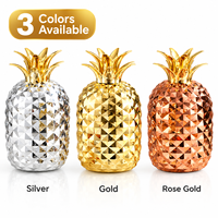 Ensemble de 24 couverts décoratifs en ABS motif ananas, organisateur en acier inoxydable, pour cadeau de mariage et repas à domicile