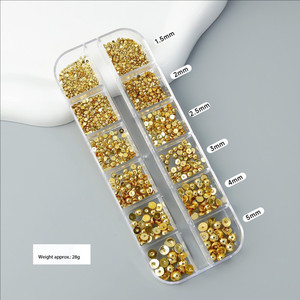 Fashionzircon – Pièces en verre 3D pour décoration d'ongles, kit de strass scintillants DIY avec vis, essentiels pour le nail art - Product Image 1