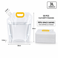 Sacs souples personnalisés robustes et durables anti-éclatement en plastique avec poignée et bouchon à vis pour emballage de liquides, pour le remplissage de vin et de shampoing