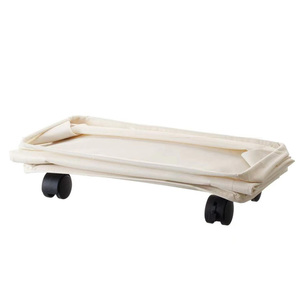 Cesto <span class=keywords><strong>Portabiancheria</strong></span> Alto e Stretto da 70L, 27.5 Pollici, Beige, con Ruote, Pieghevole e <span class=keywords><strong>Salvaspazio</strong></span> - Product Image 5