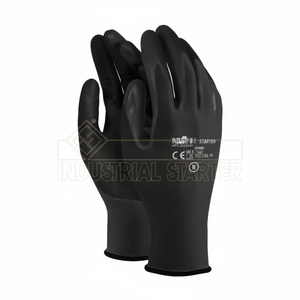 ถุงมือนิรภัยสีดำ PU - Product Image 1