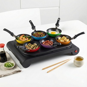 Wok antiadhésif pour <span class=keywords><strong>6</strong></span> personnes, grill à raclette, <span class=keywords><strong>crêpière</strong></span> et appareil à <span class=keywords><strong>crêpes</strong></span> - Product Image 1